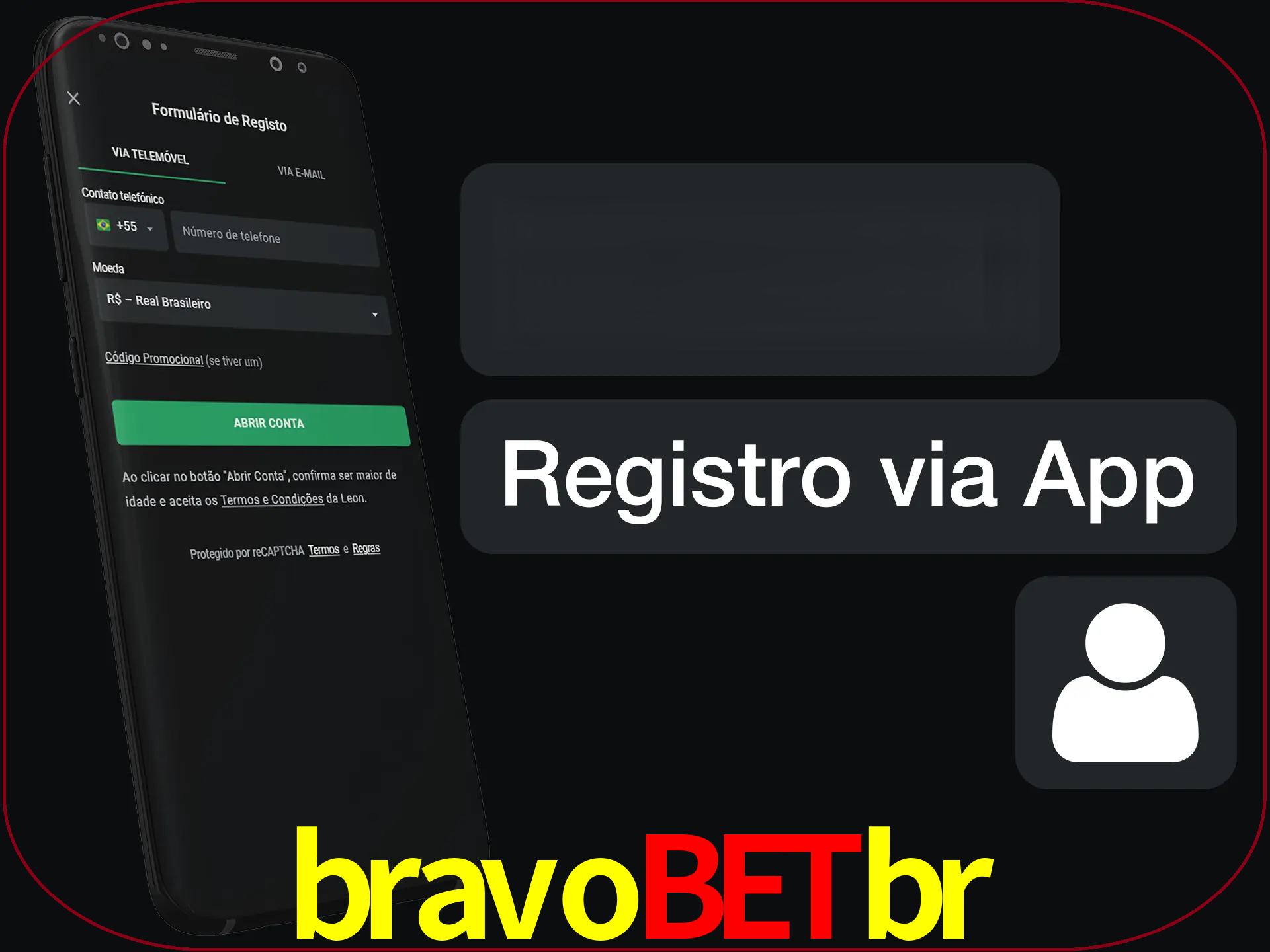 Registre-se com duas etapas usando o aplicativo.