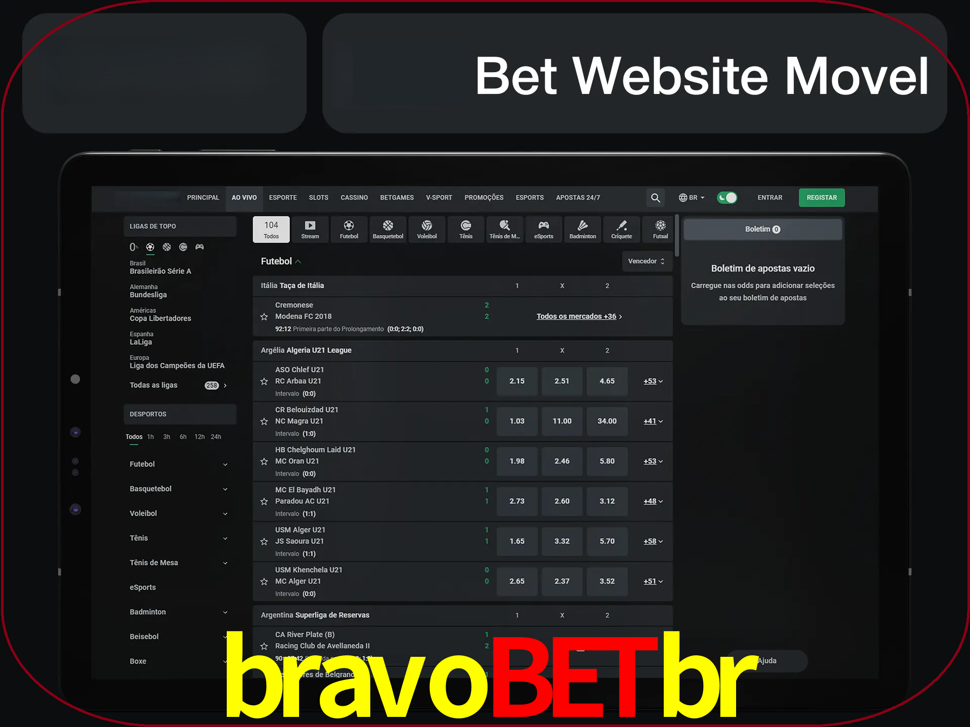 Use nosso website em qualquer dispositivo.